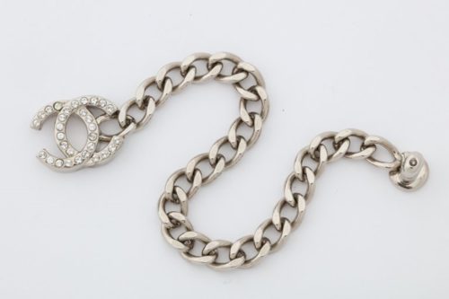 VINTAGE CHANEL SILVER CC BRACELET