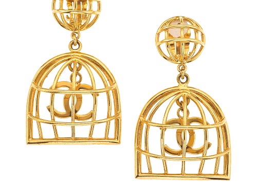 VINTAGE CHANEL BIRDCAGE EARRINGS