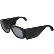 CHANEL VINTAGE QUILTED LEATHER SUNGLASSES