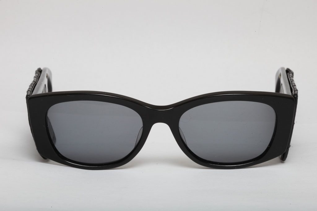 Vintage 1988 CHANEL Quilted Leather Sunglasses For Sale at 1stDibs