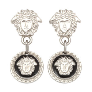 VINTAGE GIANNI VERSACE MEDUSA EARRINGS SILVER