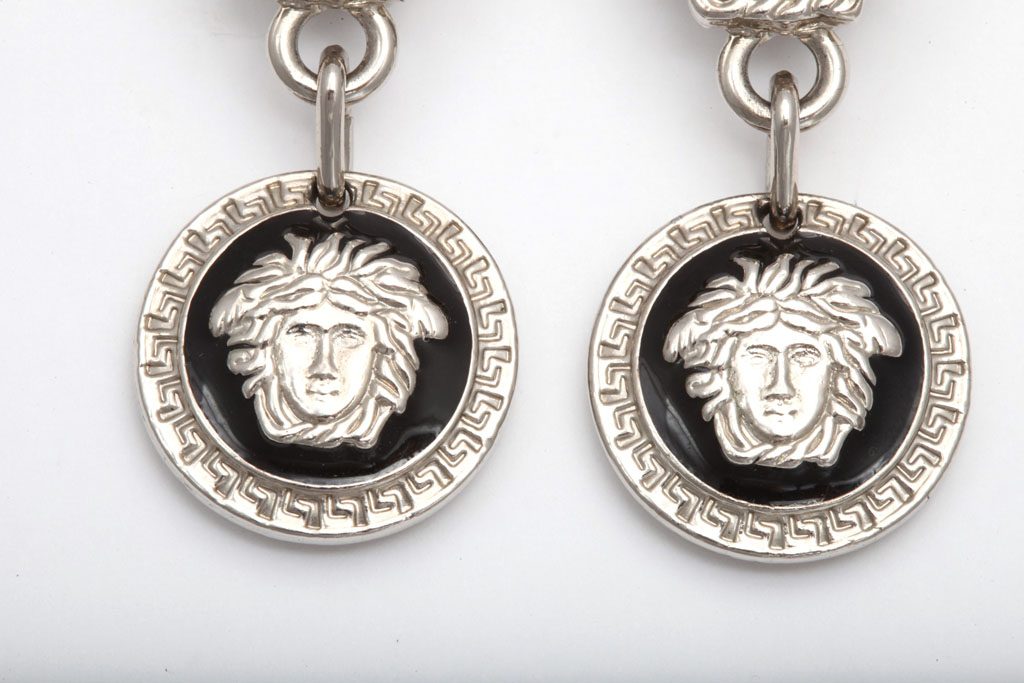 Gianni Versace Vintage Medusa Drop Earrings 1990’s