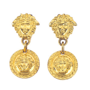 VINTAGE GIANNI VERSACE MEDUSA EARRINGS GOLD