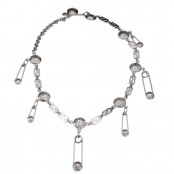 VINTAGE GIANNI VERSACE SILVER CHAIN BELT/NECKLACE WITH SAFETY PINS
