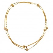 VINTAGE CHANEL PEARL AND RHINESTONE LONG SAUTOIR NECKLACE