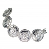 VINTAGE GIANNI VERSACE SILVER MASSIVE BRACELET WITH MEDUSAS