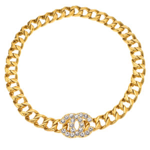 VINTAGE CHANEL IMPORTANT MASSIVE CHAIN BELT WITH RHINESTONES