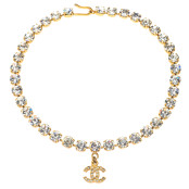 VINTAGE CHANEL RHINESTONE CHOKER WITH CC