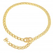 VINTAGE CHANEL CC CHAIN BELT/NECKLACE WITH RHINESTONES