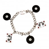 CHANEL CASSETTE TAPE AND RECORD MOTIF BRACELET