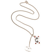 CHANEL CASSETTE TAPE MOTIF NECKLACE WITH CC