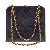 VINTAGE CHANEL QUILTED DEMI BAG WITH CHAIN HANDLES