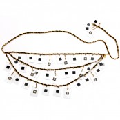 VINTAGE CHANEL CHAIN BELT/NECKLACE WITH LUCITE CC DISKS