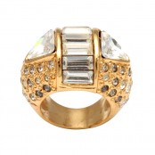 VINTAGE GIANNI VERSACE MASSIVE RING WITH RHINESTONES