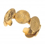 VINTAGE CHANEL GOLD COIN BANGLE BRACELET