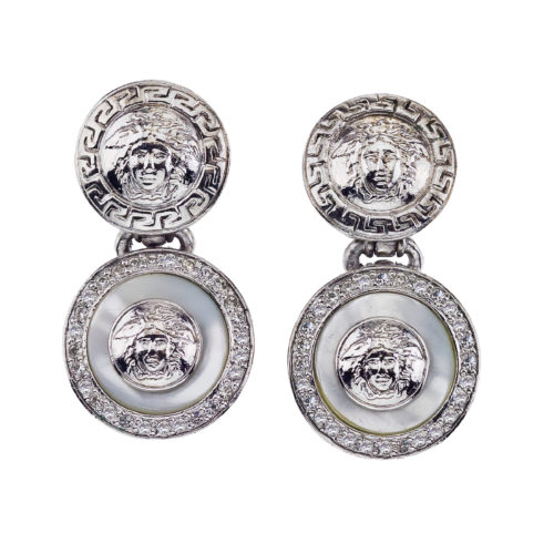 Gianni Versace Medusa Earrings Silvery Steel ref.979345 - Joli Closet