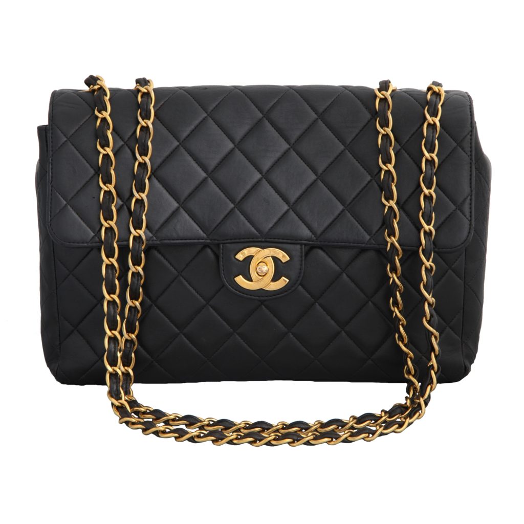 vintage chanel lambskin jumbo bag  3400 00 description vintage chanel ...