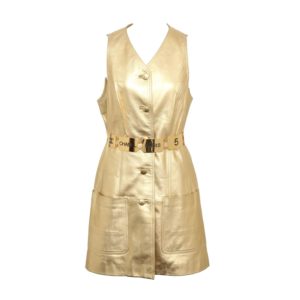 VINTAGE CHANEL GOLD LEATHER DRESS 1994