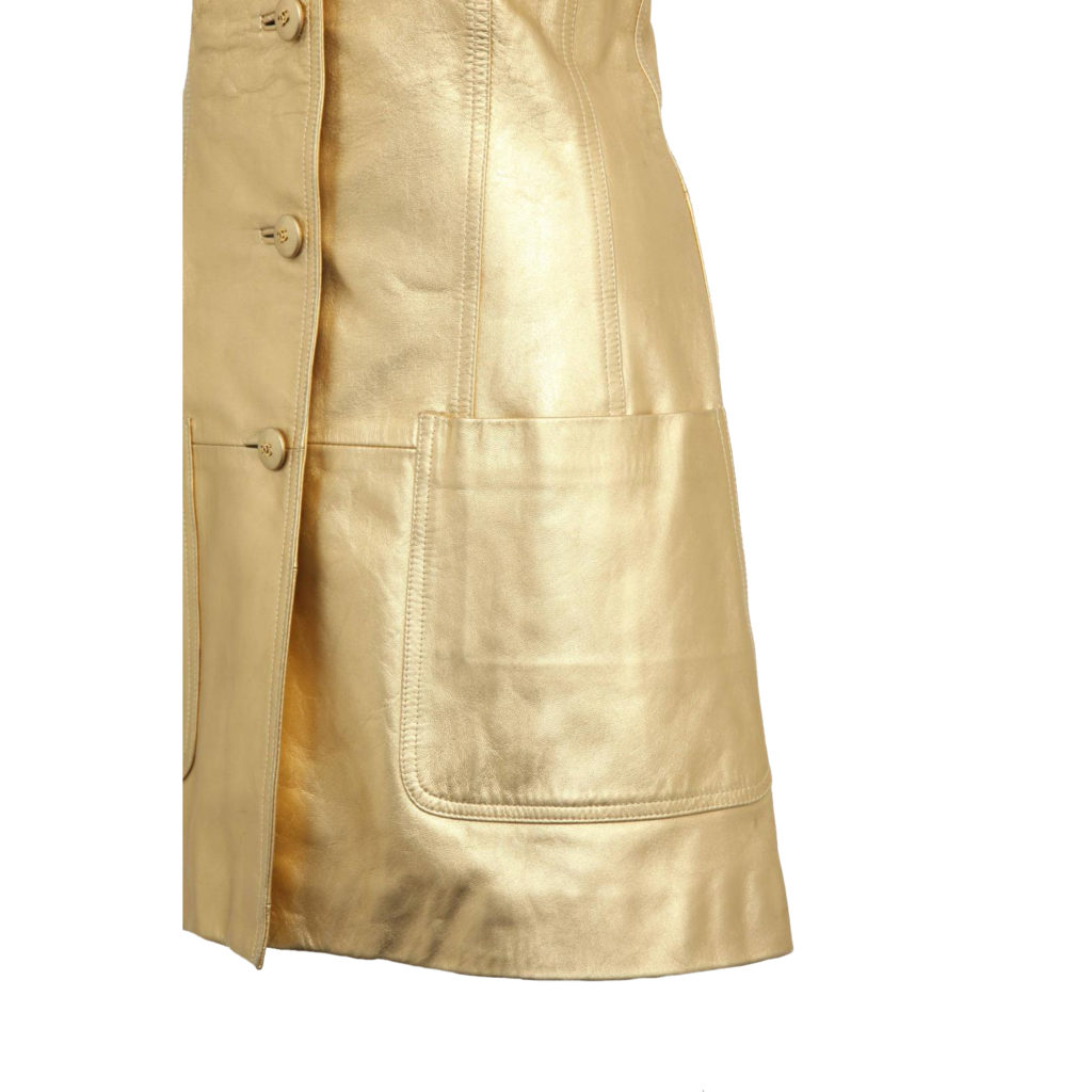 VINTAGE CHANEL GOLD LEATHER DRESS 1994