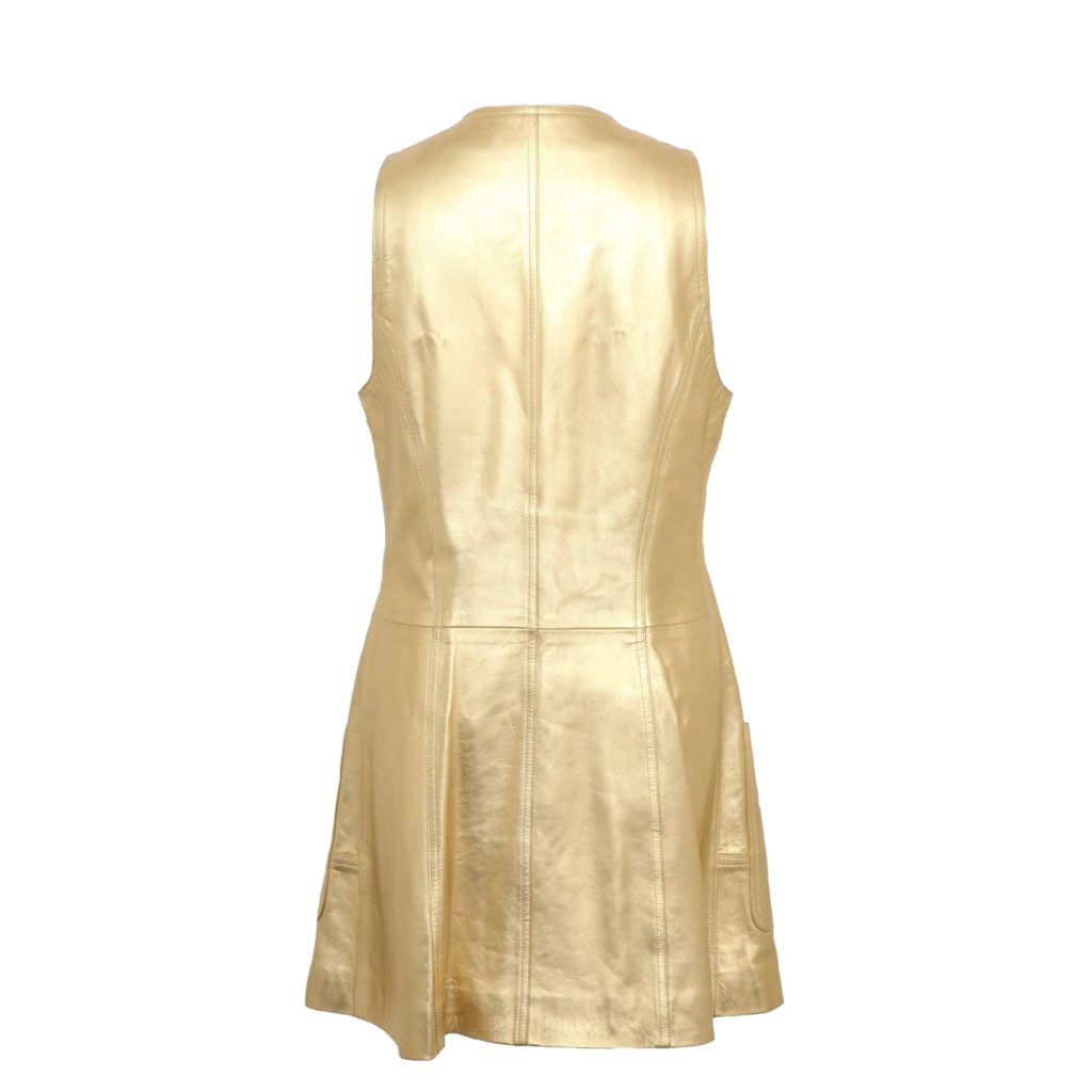 VINTAGE CHANEL GOLD LEATHER DRESS 1994