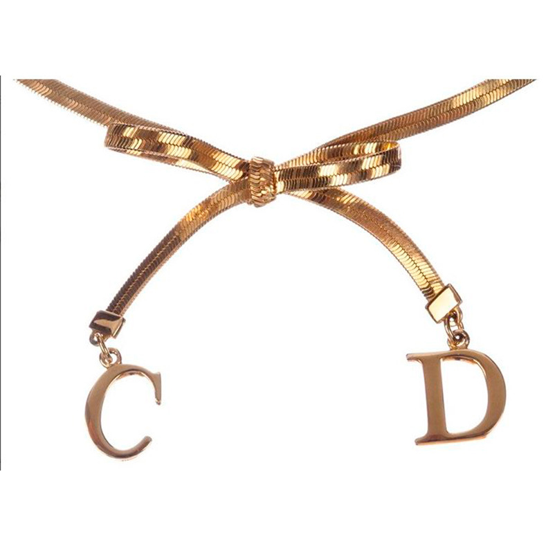 CHRISTIAN DIOR BOW CHOKER NECKLACE