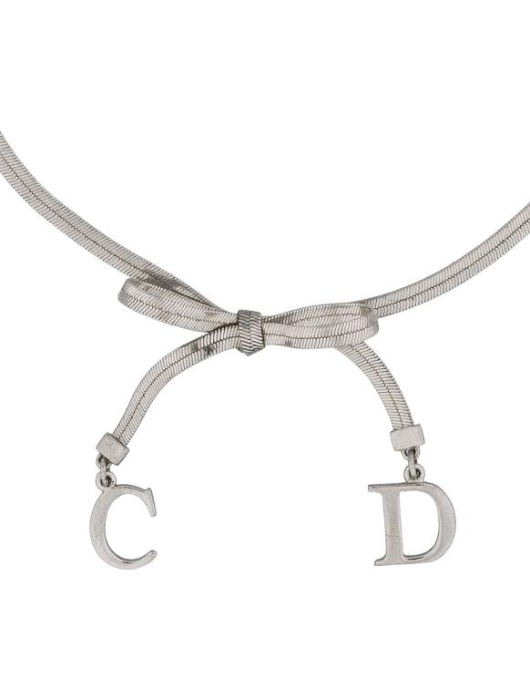 dior silver choker