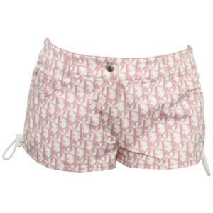 CHRISTIAN DIOR BY JOHN GALLIANO PINK TROTTER LOGO SHORTS