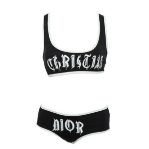 RARE CHRISTIAN DIOR BY JOHN GALLIANO BLACK AND WHITE BIKINI