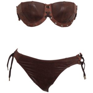 JOHN GALLIANO FOR CHRISTIAN DIOR BROWN FAUX LEATHER BIKINI – ON HOLD