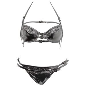 AMAZING JOHN GALLIANO FOR CHRISTIAN DIOR SILVER SWIMSUIT BIKINI