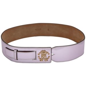 BEAUTIFUL ROBERTO CAVALLI METALIC PINK LEATHER BELT