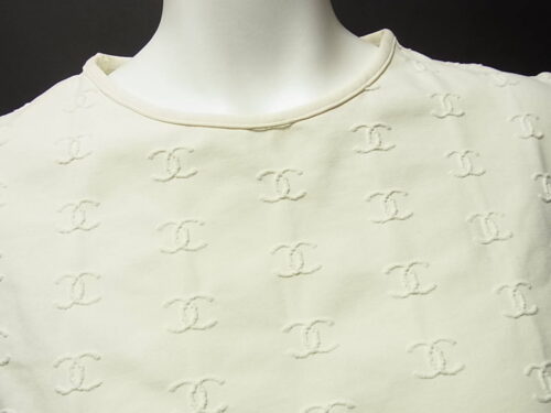 VINTAGE CHANEL LOGO EMBROIDERED T-SHIRT WHITE