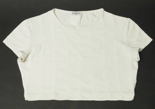 depuis1924 Vintage Chanel Logo Embroidered T-Shirt White